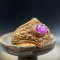 Ayutthaya-era ruby gemstone siege ring Antique gold case