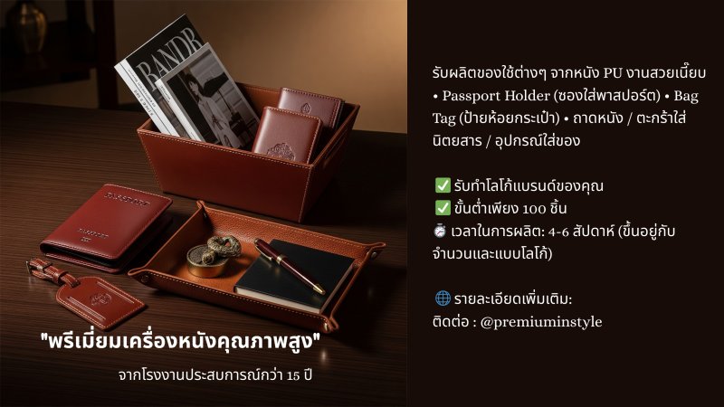 เครื่องหนังพรีเมี่ยม ของพรีเมี่ยม สกรีนโลโก้